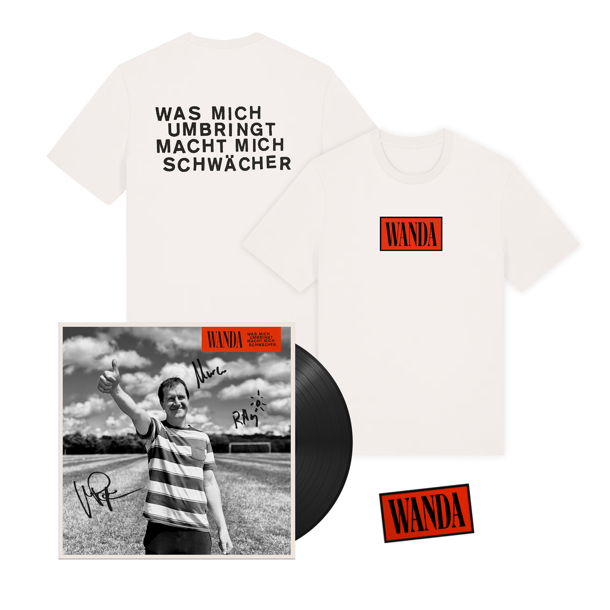 Wanda Was mich umbringt macht mich schwächer Exkl. Vinyl-Bundle inkl. T-Shirt + Patches 461063
